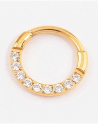 Lovisa - Gold Plated Titanium Cubic Zirconia Clicker Ring 6mm