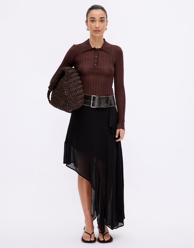 Minima Esenciales - Marigold Rib Knit Polo