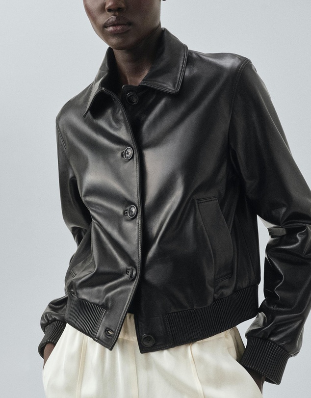 M.N.G - 100% Leather Bomber Jacket