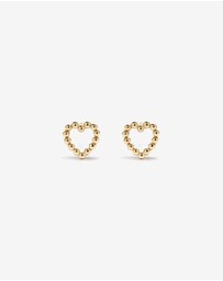 Michael Hill - Bead Heart Pendant and Stud Earrings Set in 10kt Yellow Gold