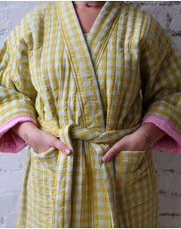 Mosey Me - Citrus Seersucker Quilted Robe