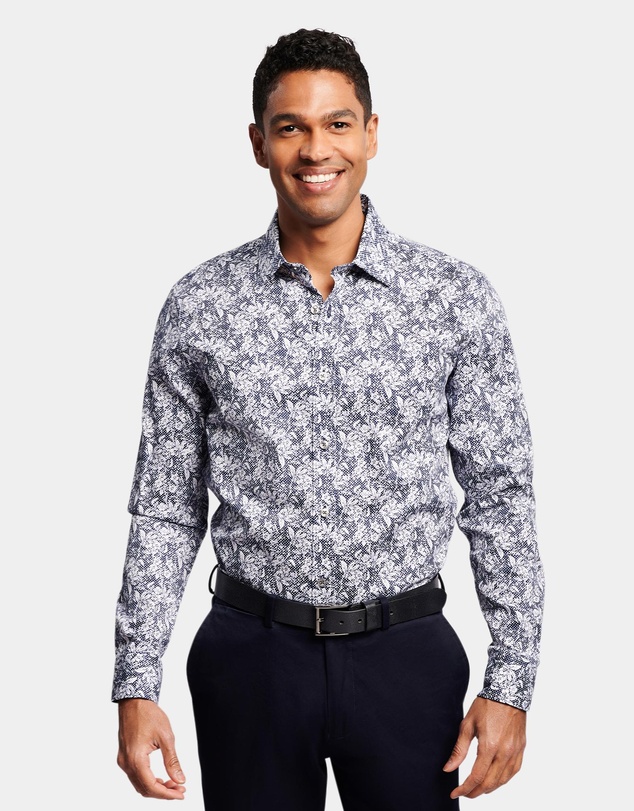 Brooksfield - Abstract Floral Print Slim Fit Dress Shirt