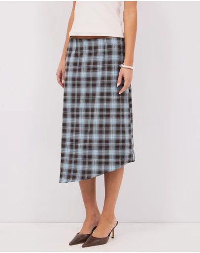 Calli - Lucy Check Asym Midi Skirt