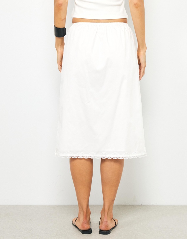 AERE - Mimi Lace Trim Midi Skirt
