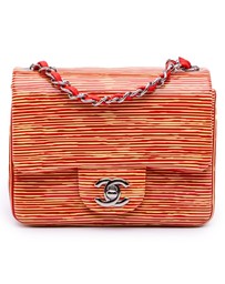 Pre-Loved by Azura Reborn - Pre-Loved Mini Square Classic Patent Striped Single Flap