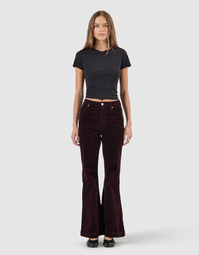 Rolla's - Eastcoast Flare Jean - Dark Cherry Cord