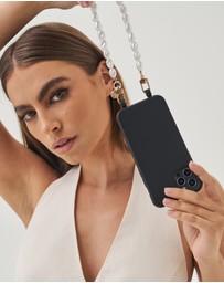 LOUVE COLLECTION - Le Cafe Noir Phone Case + Pearl Wristlet