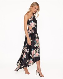 Petal & Pup - Kleo One Shoulder Maxi Dress - Black Floral