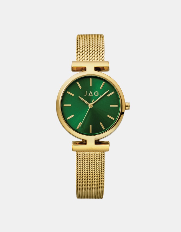 Jag - Mudgee Womens Green Dial 35mm Gold Watch