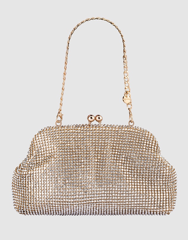 Olga Berg - Ela Crystal Mesh Clutch