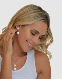 Elli Jewelry - Jewelry Set with Pearls Zirconia 925 Sterling Silver