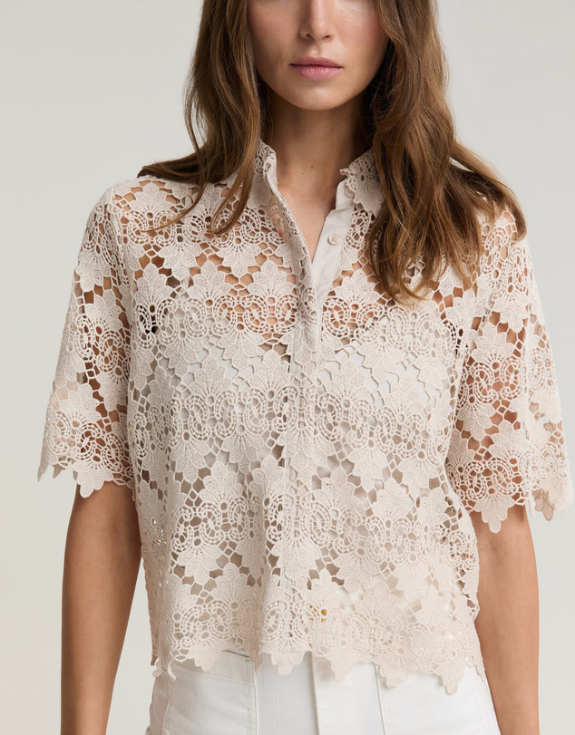 Sportscraft - Ariana Lace Cropped Shirt