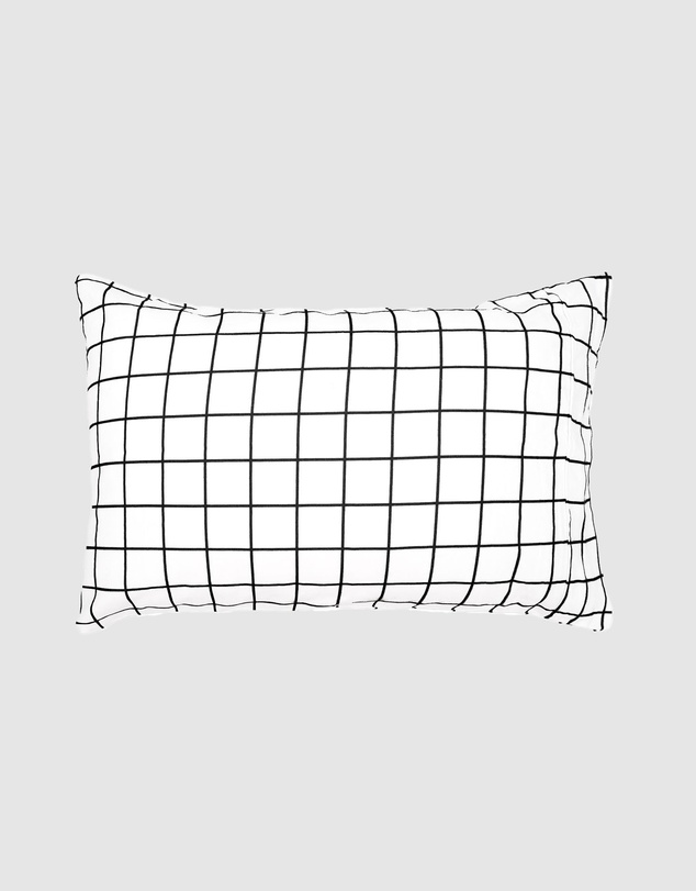 Bambury - Grid Black Flannelette Quilt Cover Set
