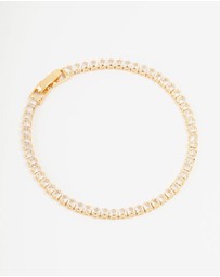 Lovisa - Gold Plated Cubic Zirconia Baguette Tennis Bracelet