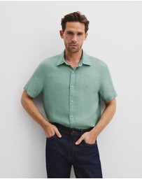 Country Road - Regular Fit Organically Grown Delave Linen Short Sleeve Shirt
