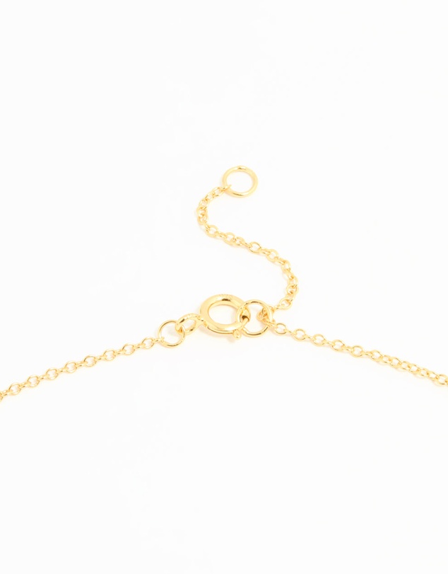 Lovisa - Gold Plated Sterling Silver Cubic Zirconia Flower Necklace