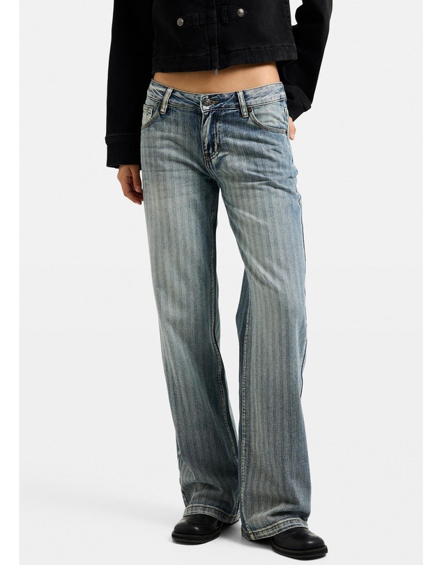 Neon Hart - Pelly Pinstripe Low Denim Jeans