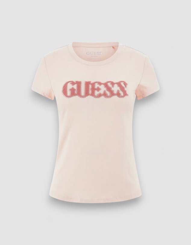GUESS - Short Sleeve Pony Hair Logo T-Shirt