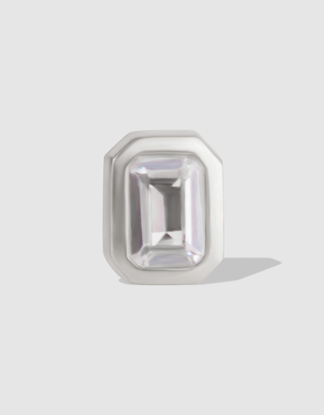 Wanderlust + Co - Emerald Bezel Silver Flat Back