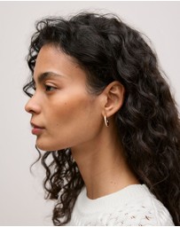 Trenery - Lutra Hoop Earrings in Tahini