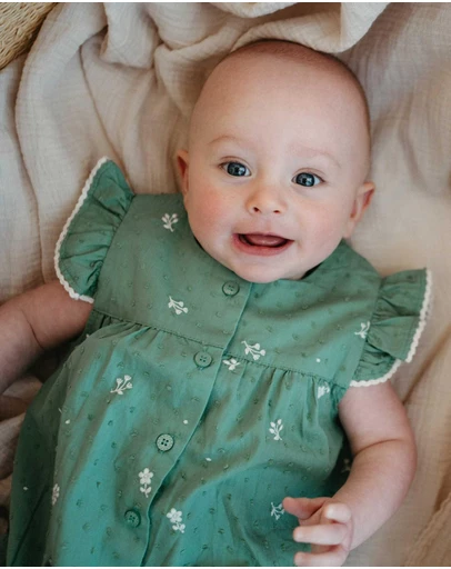 Purebaby - Embroidered Bodysuit -Kids-Babies