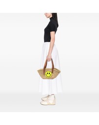Pre-Loved by Azura Reborn - Pre-Loved Paulas Ibiza Smiley Small Raffia Basket Tote