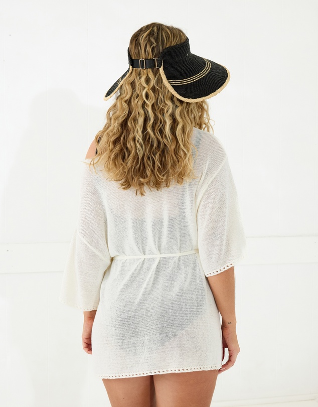 Morgan & Taylor - Eva Braided Raffia Visor in Black
