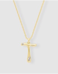 Wanderlust + Co - Alphabet Bubble Pendant Necklace - Letter T
