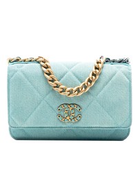 Pre-Loved by Azura Reborn - Pre-Loved Denim 19 Flap Wallet On Chain