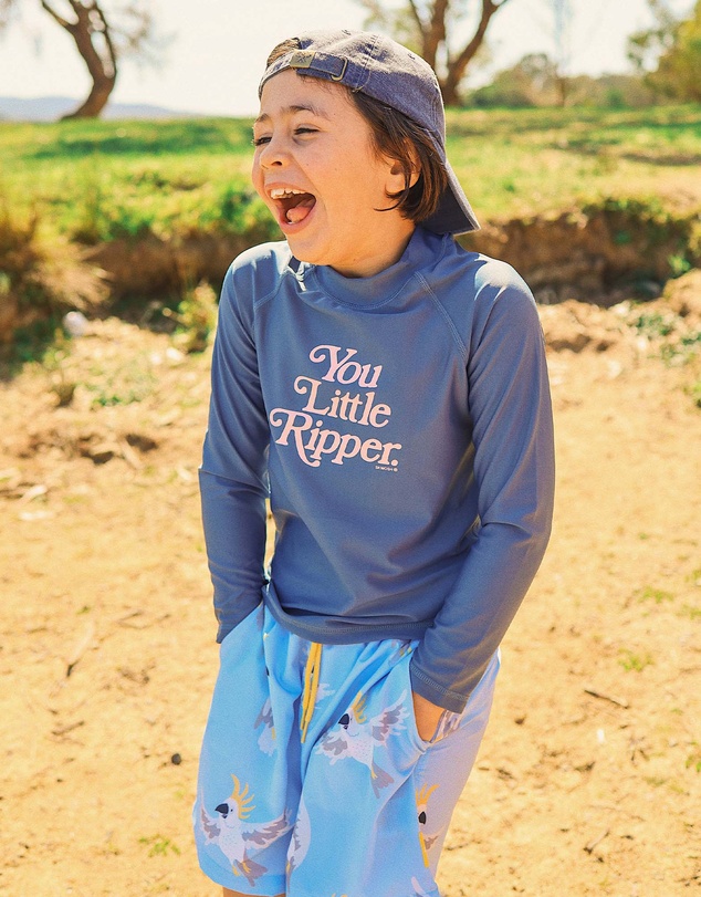 Skwosh - You Little Ripper Kids Rashie in Navy