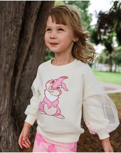 Rock Your Kid - Disney Thumper Pom Pom Sweatshirt in Cream