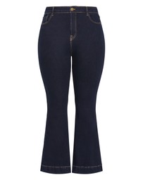 City Chic - Plus size Asha Fit Jasmin Flare Leg Regular Jean - dark wash