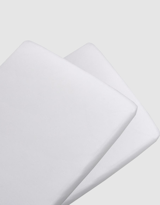 Living Textiles - 2 Pack Jersey Bassinet Fitted Sheet - White