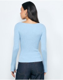AERE - Eden Cashmere Blend Boat Neck Top