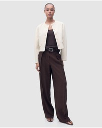 M.N.G - Cris Linen-Blend Jacket With Buttons