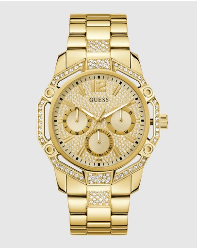 GUESS - Guess Regal  Men's Gold Tone Multi-function Watch