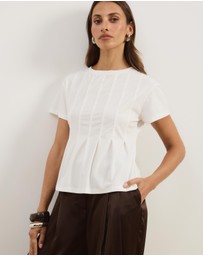 Atmos&Here - Boxy Pin Tuck T-Shirt