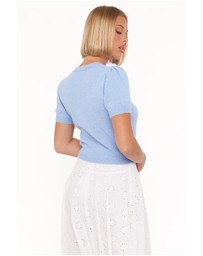 Petal & Pup - Zena Puff Sleeve Cardigan - Cornflower Blue