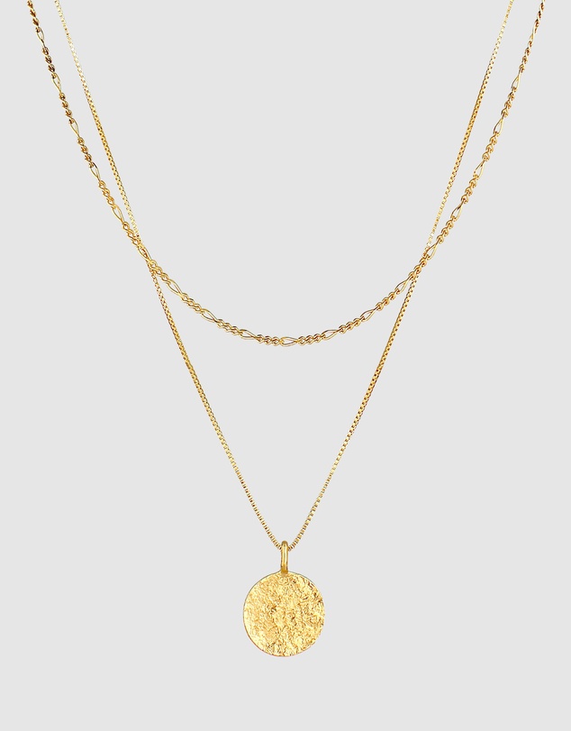 Kuzzoi - ICONIC EXCLUSIVE - Circle Pendant Necklace in Gold-Plated 925 Sterling Silver