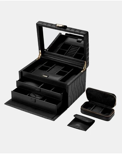 Wolf - WOLF Lauren Medium jewellery Box Black