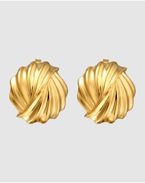 Elli Jewelry - Earrings Stud Grooves 925 Sterling Silver Gold-Plated