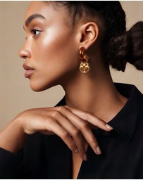 Mossée - Orange Marbled Acrylic Earrings