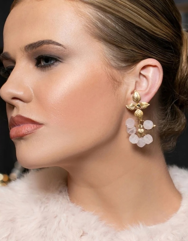 Stephanie Browne - Siam Earrings in Rose
