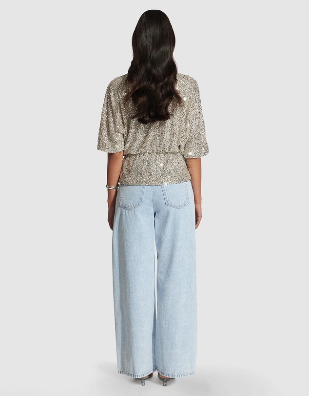 Decjuba - Danika Sequin Off Shoulder Top