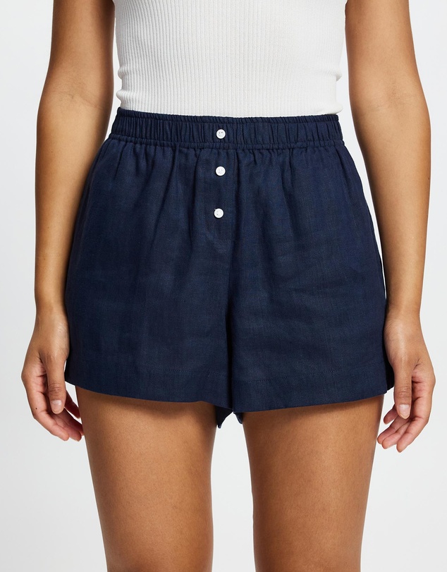White By FTL - Rhonda Linen Shorts