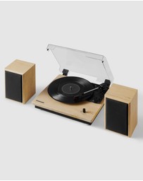 Crosley - Crosley Brio Record Player Shelf System With Speakers - Natural