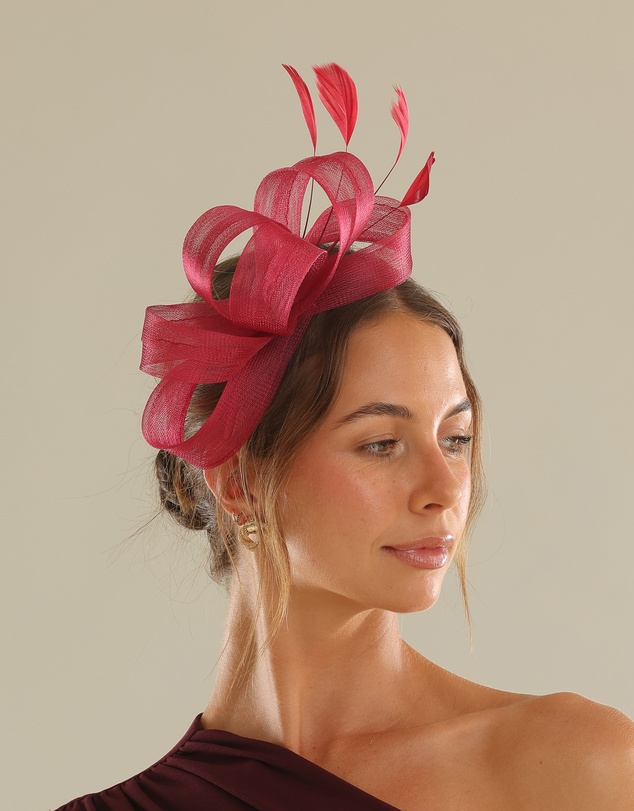 Morgan & Taylor - Nyla Fascinator in Burgundy Red