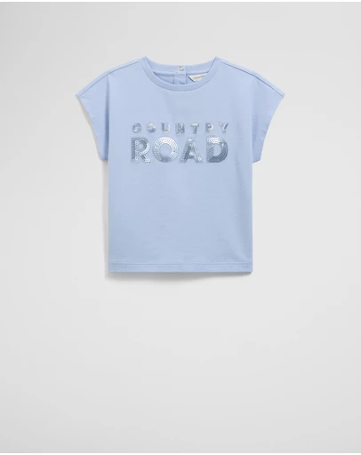 Country Road - Organically Grown Cotton Sequin Logo T-shirt