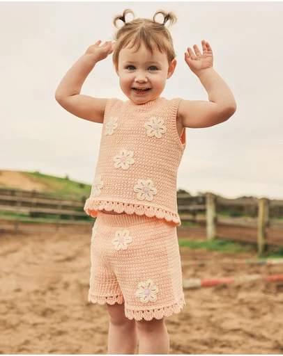 Kynd Baby - Crochet Top in Blooms