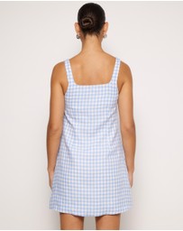 AERE - Nolana Gingham Shift Mini Dress